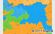 Political Shades Simple Map of Nordwestschweiz, political outside