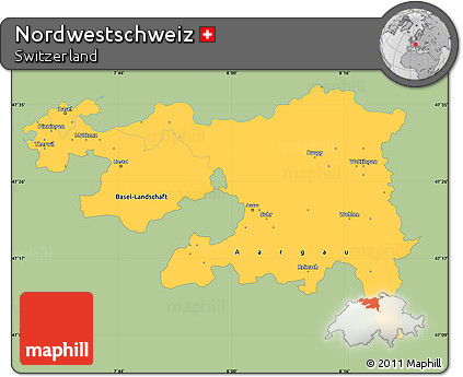 Savanna Style Simple Map of Nordwestschweiz, single color outside