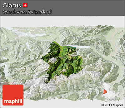 Satellite 3D Map of Glarus, lighten