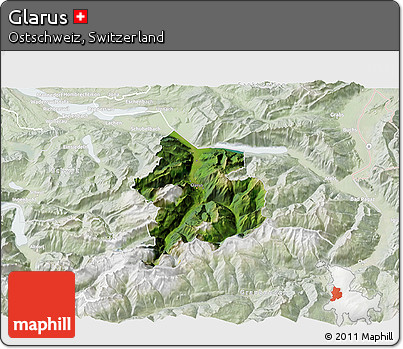 Satellite 3D Map of Glarus, lighten
