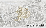 Shaded Relief 3D Map of Glarus, lighten, semi-desaturated