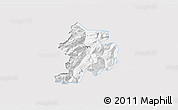 Silver Style 3D Map of Glarus, single color outside