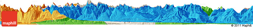 Shaded Relief Horizon Map of Glarus, political outside
