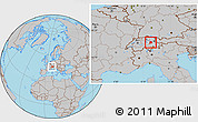 Gray Location Map of Glarus, within the entire country