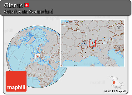 Gray Location Map of Glarus
