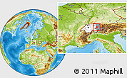 Physical Location Map of Glarus, highlighted country, highlighted parent region, within the entire country
