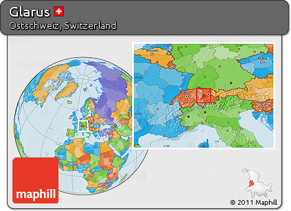Political Location Map of Glarus