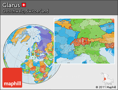Political Location Map of Glarus