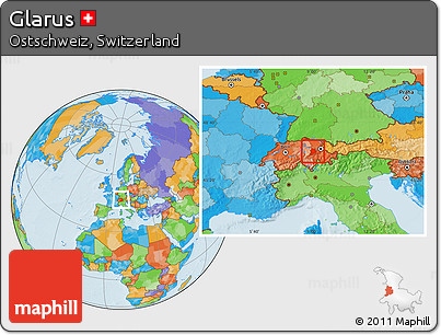 Political Location Map of Glarus