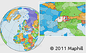 Political Location Map of Glarus, highlighted country, highlighted parent region, within the entire country