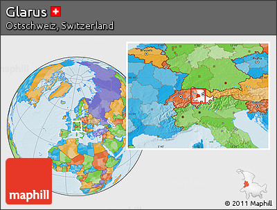 Political Location Map of Glarus, highlighted parent region