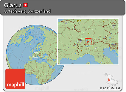 Savanna Style Location Map of Glarus