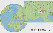 Savanna Style Location Map of Glarus, highlighted parent region, within the entire country