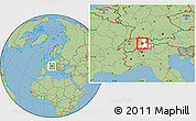 Savanna Style Location Map of Glarus, highlighted parent region