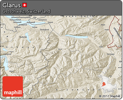 Shaded Relief Map of Glarus
