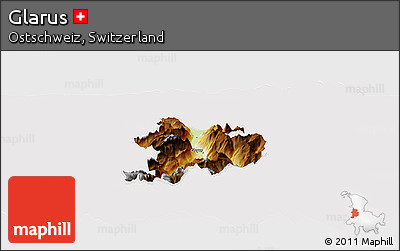 Physical Panoramic Map of Glarus, cropped outside