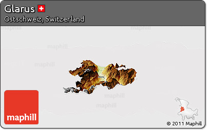 Physical Panoramic Map of Glarus, cropped outside