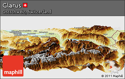 Physical Panoramic Map of Glarus