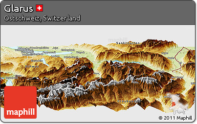 Physical Panoramic Map of Glarus