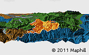 Political Panoramic Map of Glarus, darken