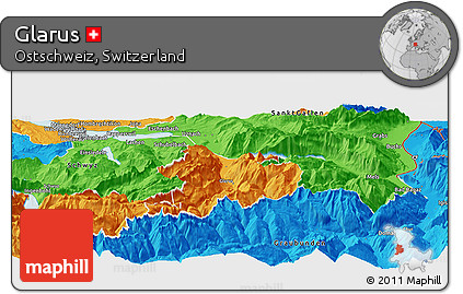 Political Panoramic Map of Glarus