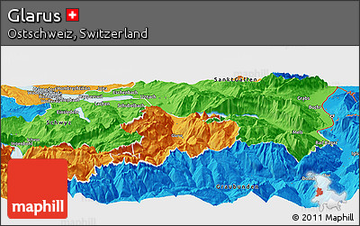 Political Panoramic Map of Glarus