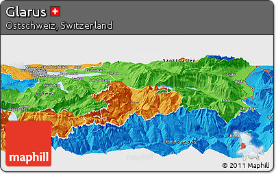 Political Panoramic Map of Glarus