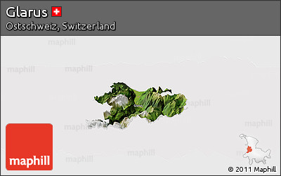 Satellite Panoramic Map of Glarus, cropped outside