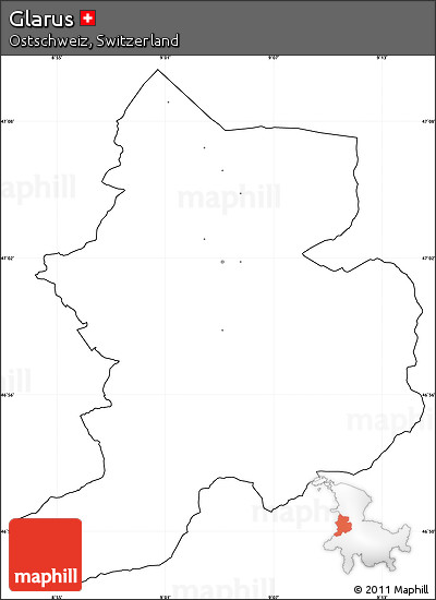 Blank Simple Map of Glarus, cropped outside, no labels