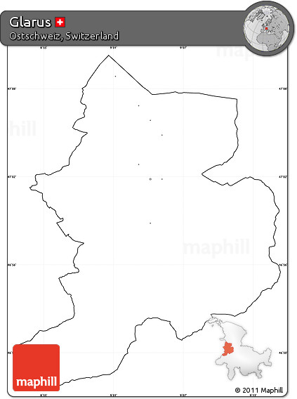 Blank Simple Map of Glarus, cropped outside, no labels