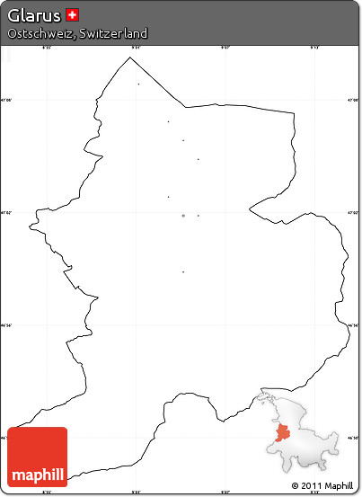 Blank Simple Map of Glarus, cropped outside, no labels