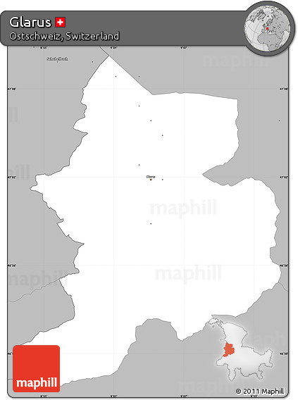 Gray Simple Map of Glarus