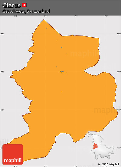 Political Simple Map of Glarus, cropped outside