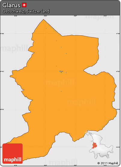 Political Simple Map of Glarus, cropped outside