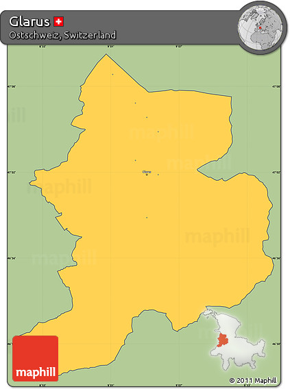 Savanna Style Simple Map of Glarus, cropped outside