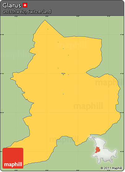 Savanna Style Simple Map of Glarus, cropped outside