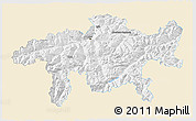 Classic Style 3D Map of Graubünden, single color outside