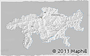 Gray 3D Map of Graubünden, single color outside