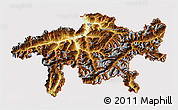 Physical 3D Map of Graubünden, cropped outside