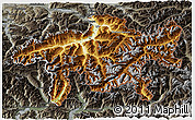 Physical 3D Map of Graubünden, darken, semi-desaturated