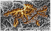 Physical 3D Map of Graubünden, desaturated