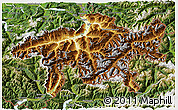 Physical 3D Map of Graubünden, satellite outside