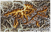 Physical 3D Map of Graubünden, semi-desaturated