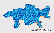 Political 3D Map of Graubünden, cropped outside