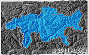 Political 3D Map of Graubünden, darken, desaturated