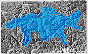 Political 3D Map of Graubünden, desaturated
