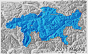 Political 3D Map of Graubünden, lighten, desaturated