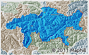 Political 3D Map of Graubünden, lighten, semi-desaturated