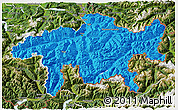 Political 3D Map of Graubünden, satellite outside