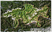 Satellite 3D Map of Graubünden, darken